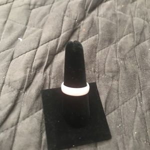 Pink marbled silicone wedding ring